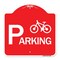 Signmission Designer Series Bicycle Parking W/ Graphic, Red & White Aluminum Sign, 18" x 18", RW-1818-24325 A-DES-RW-1818-24325 - alternate 1